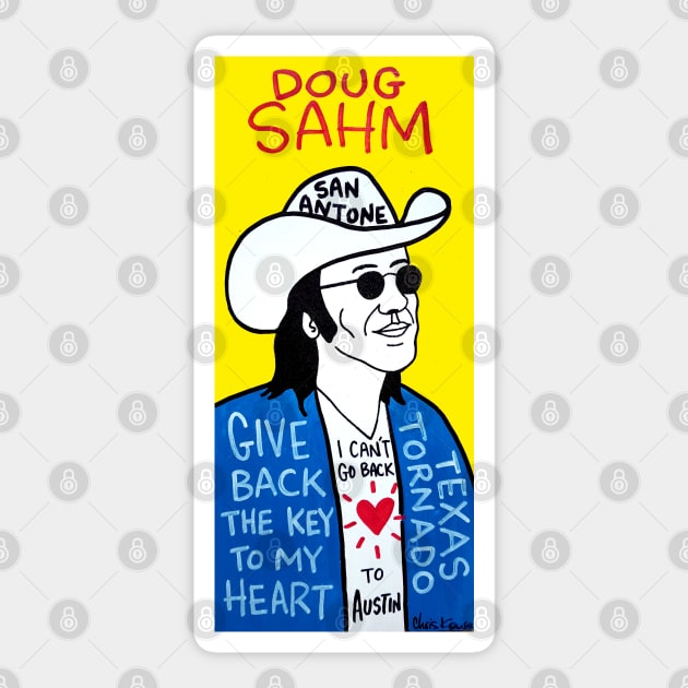 Doug Sahm Sticker by krusefolkart